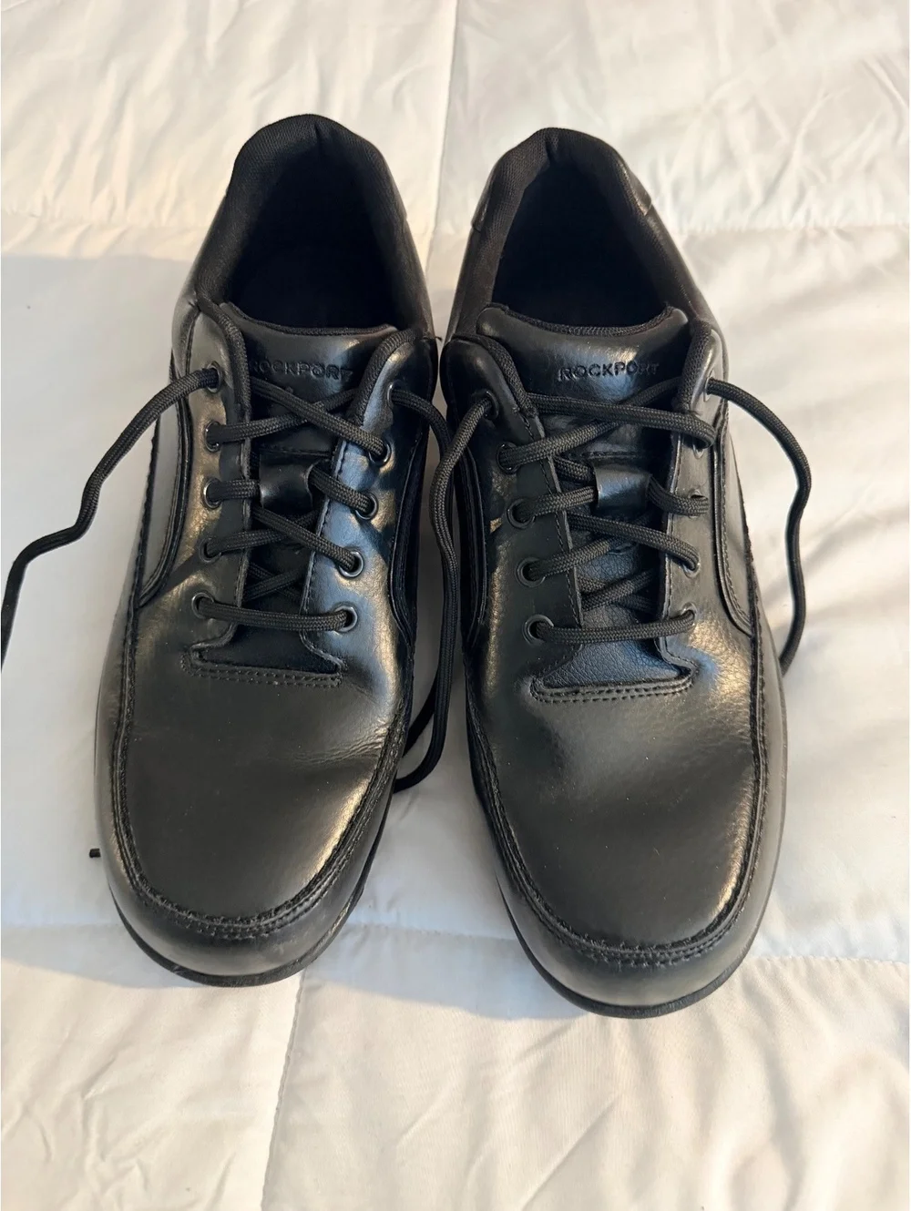 Rockport Men's Black Leather Lace-Up Shoes Size 9